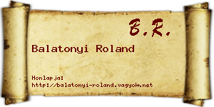 Balatonyi Roland névjegykártya